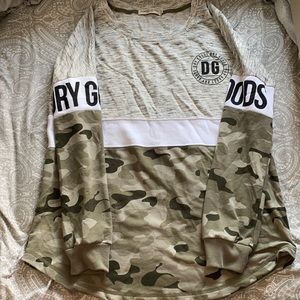 Dry Goods long sleeve shirt, grey & camo, size L